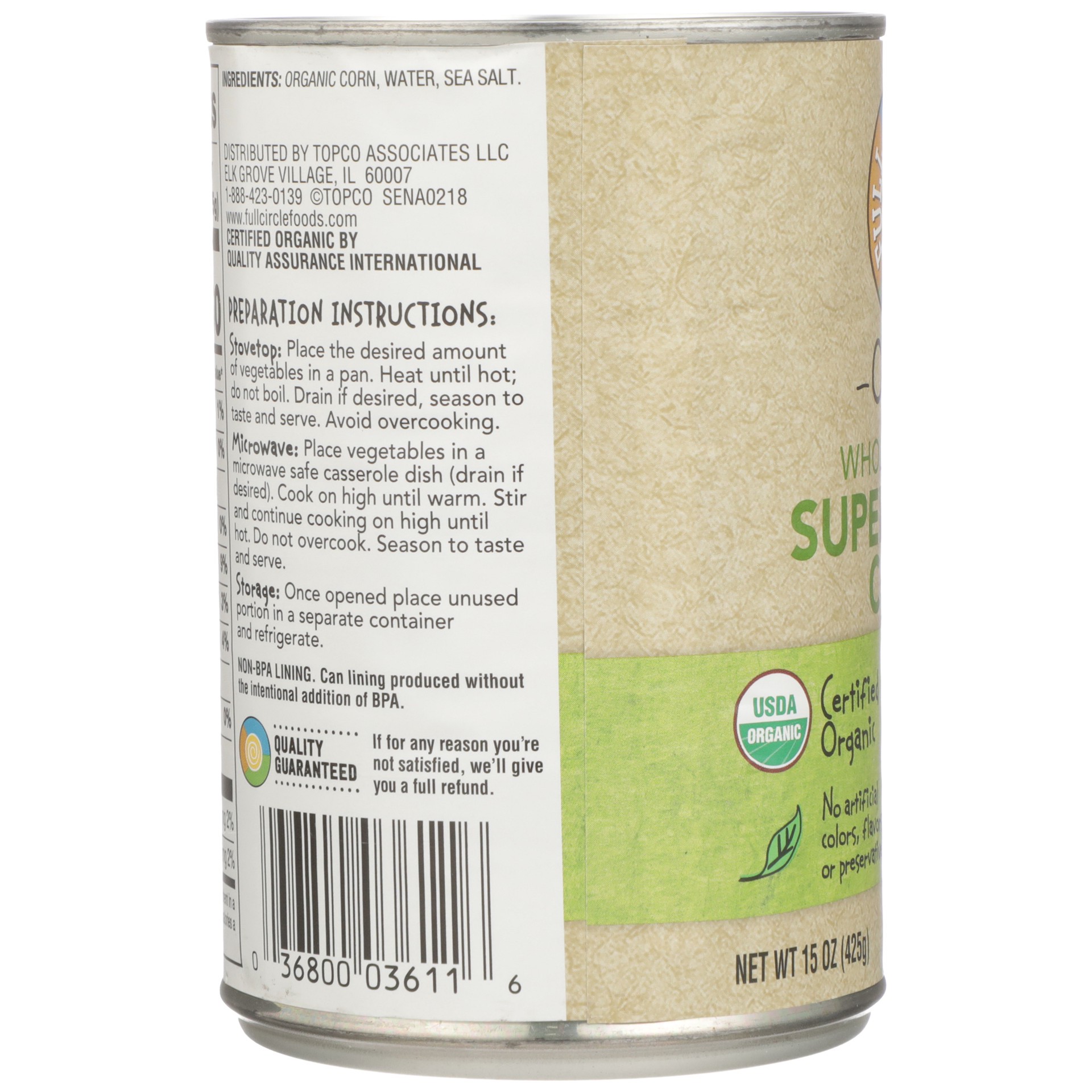 slide 2 of 6, Full Circle Market Organic Whole Kernel Gold Corn, 15 oz