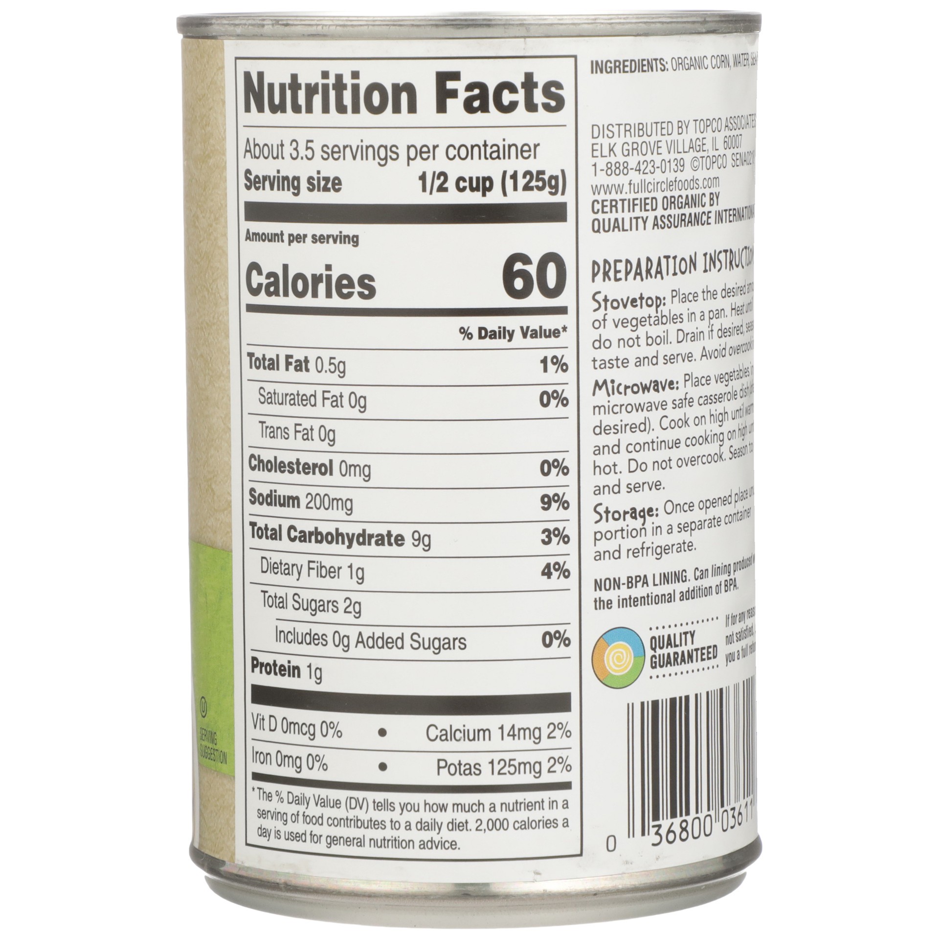 slide 4 of 6, Full Circle Market Organic Whole Kernel Gold Corn, 15 oz