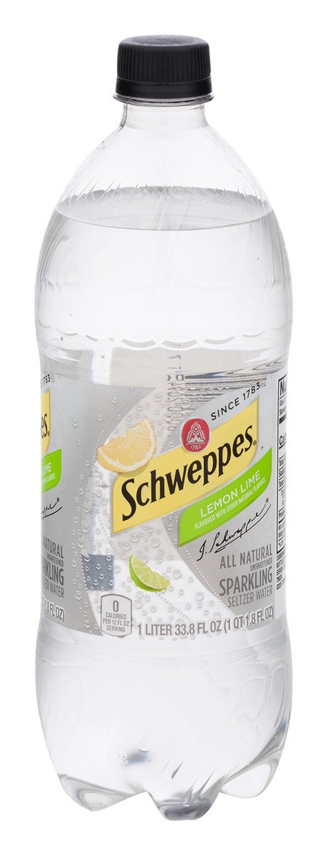 slide 5 of 9, Schweppes Lemon Lime Sparkling Water Beverage- 33.8 fl oz, 1 liter