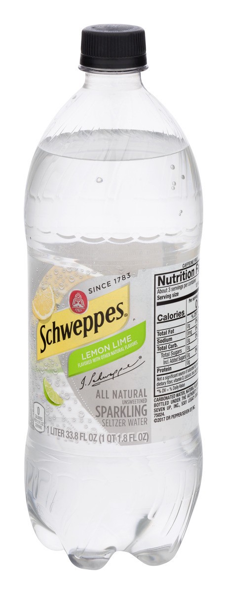 slide 2 of 9, Schweppes Lemon Lime Sparkling Water Beverage- 33.8 fl oz, 1 liter