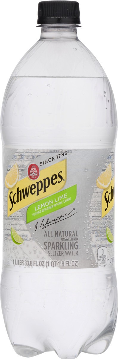 slide 8 of 9, Schweppes Lemon Lime Sparkling Water Beverage- 33.8 fl oz, 1 liter