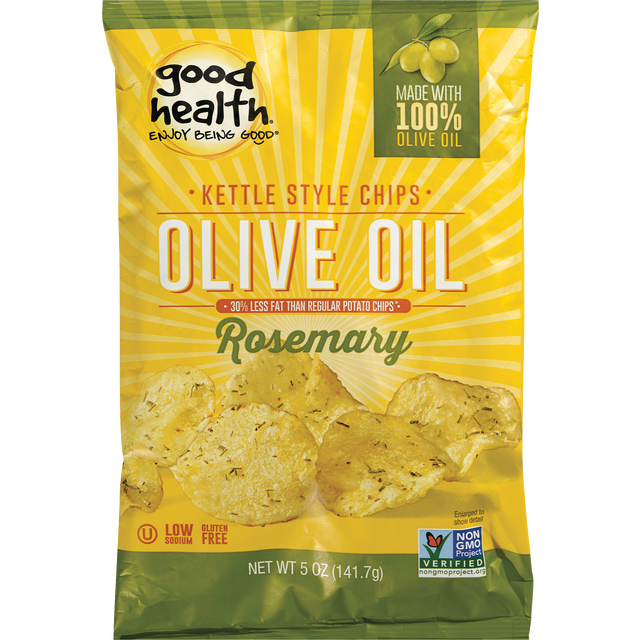 slide 1 of 1, Good Health Natural Foods Olive Oil Rosemary Potato Chips, 5 oz