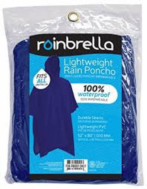 slide 1 of 1, Rainbrella Blue Rain Poncho, 1 ct