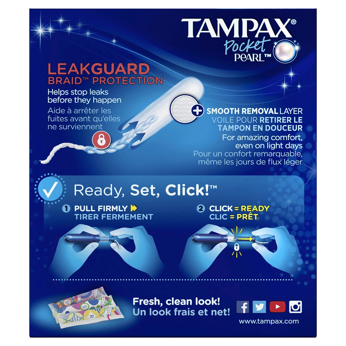 slide 4 of 11, Tampax Radiant Tampons, with LeakGuard Braid, Regular Absorbency, Unscented, 28 Count, 28 ct