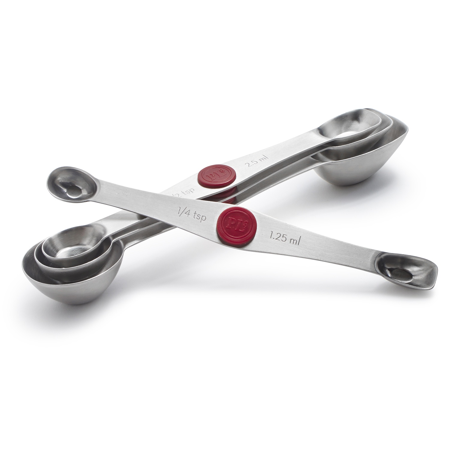 slide 1 of 1, Progressive PL8 Stainless Steel Magnetic Measuring Spoons, 4 ct