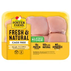Foster Farms Fresh & Natural Cage Free Boneless Skinless Chicken Thigh Fillets, 1 pack