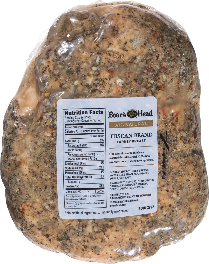 slide 3 of 6, Boar's Head Simplicity All Natural Tuscan Brand Roasted Turkey Breast, per lb