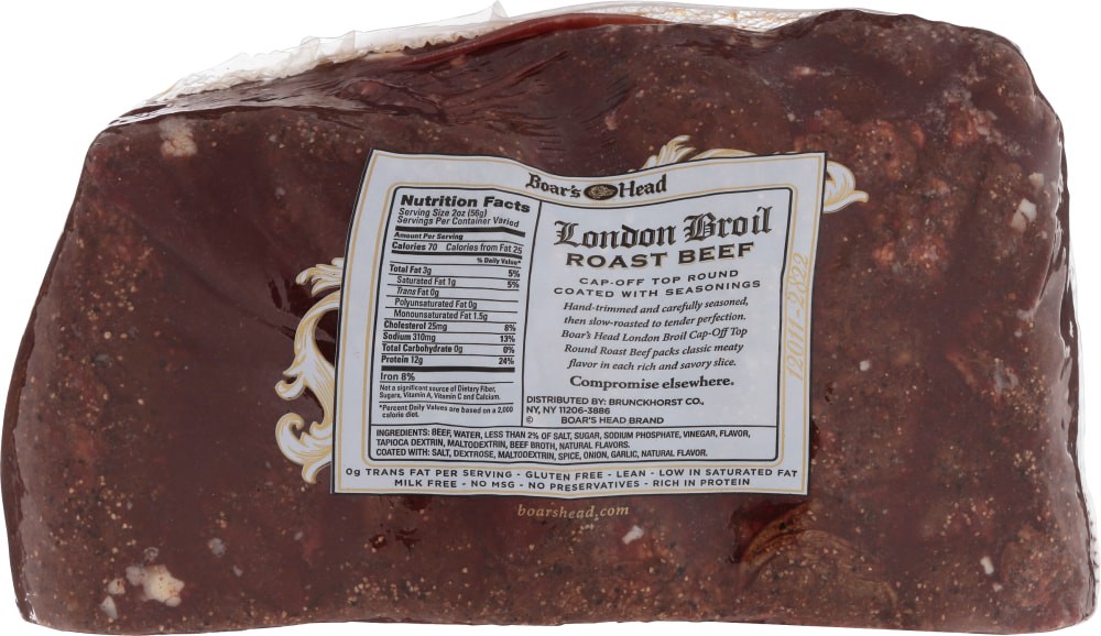 slide 5 of 6, Boar's Head London Broil Top Round Roast Beef, per lb