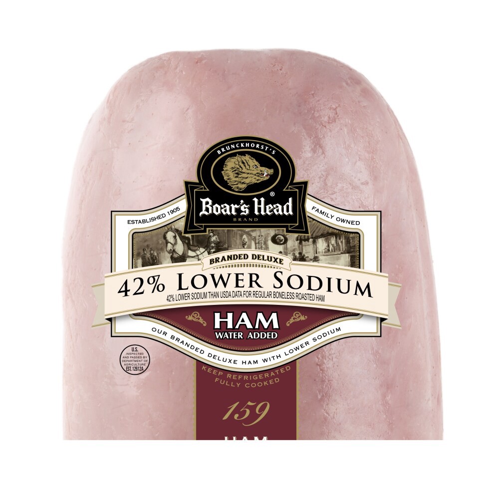 slide 2 of 2, Boar's Head Branded Deluxe Low Sodium Ham, per lb