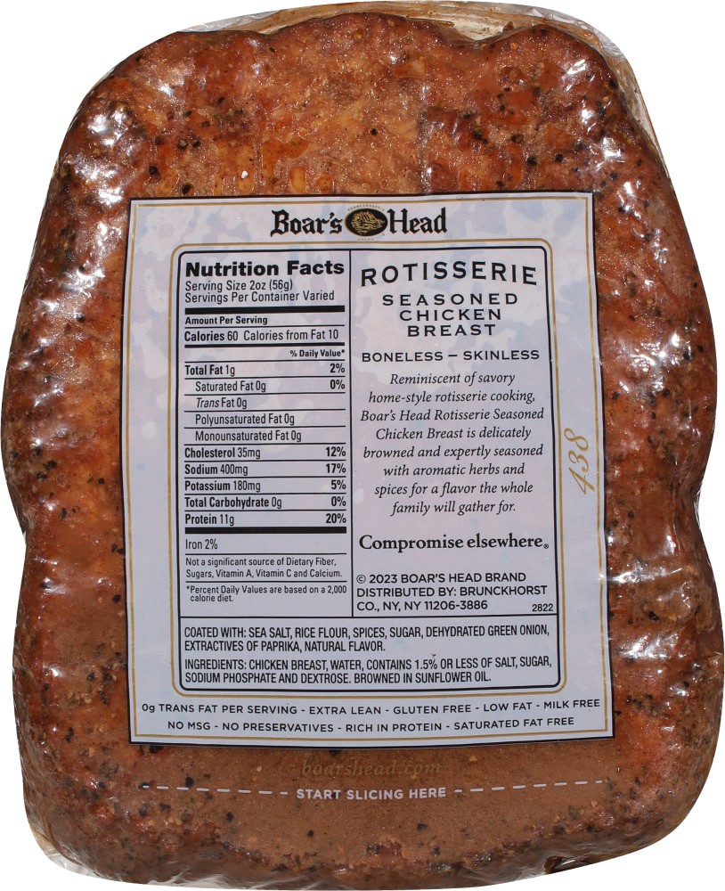 slide 2 of 6, Boar's Head Rotisserie Seasoned Chicken Breast, per lb