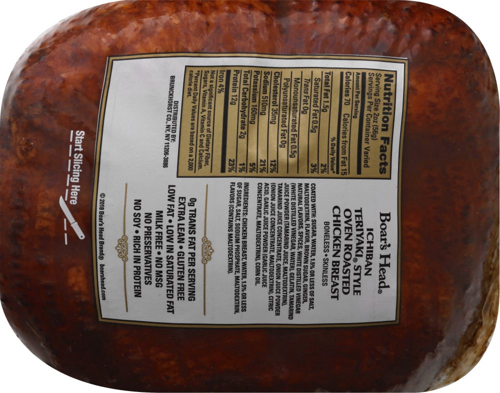 slide 3 of 6, Boar's Head Bold Ichiban Teriyaki Style Chicken Breast, per lb
