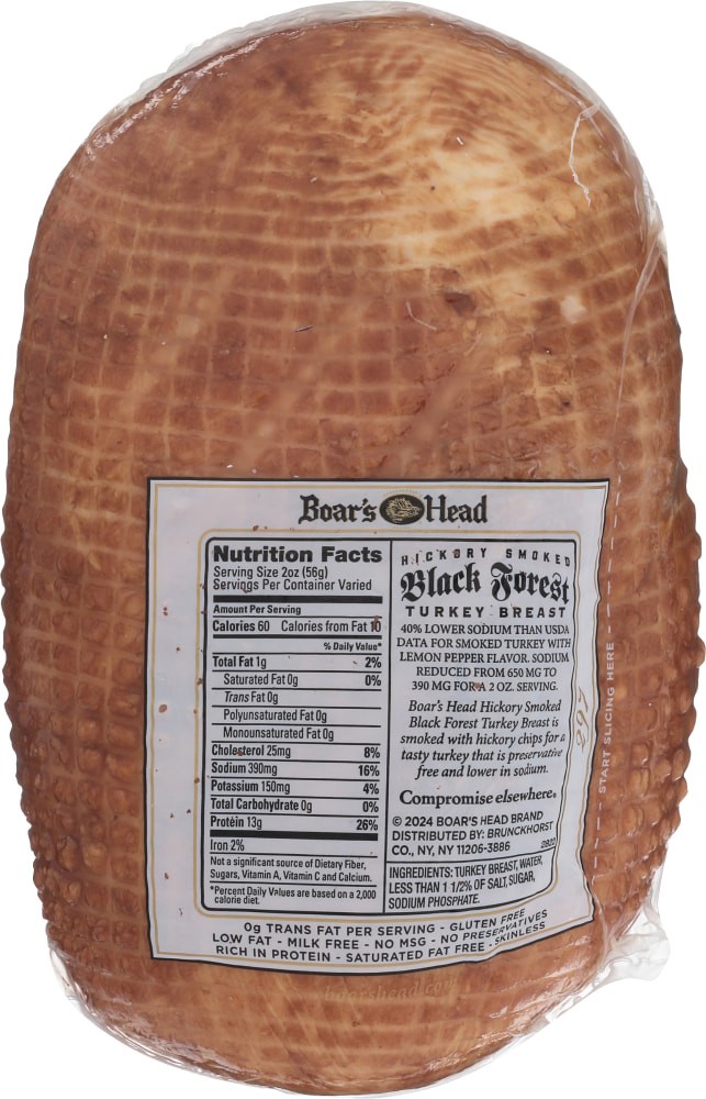 slide 2 of 6, Boar's Head Hickory Smoked Black Forest Turkey Breast, per lb