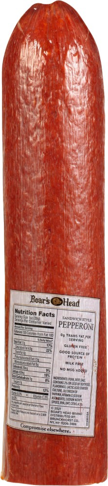 slide 2 of 6, Boar's Head Sandwich Style Pepperoni, per lb