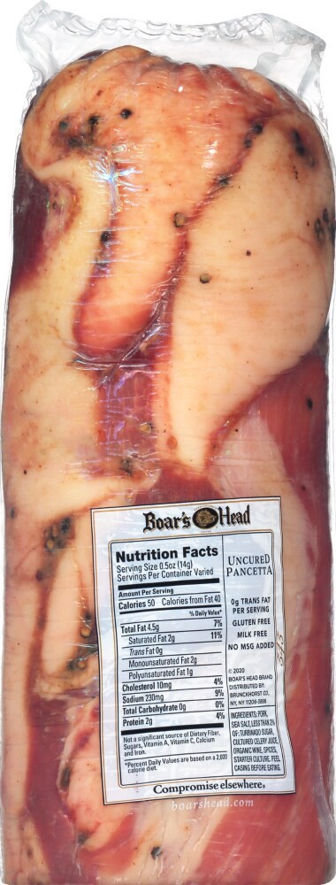 slide 3 of 6, Boar's Head Pancetta Bacon, per lb