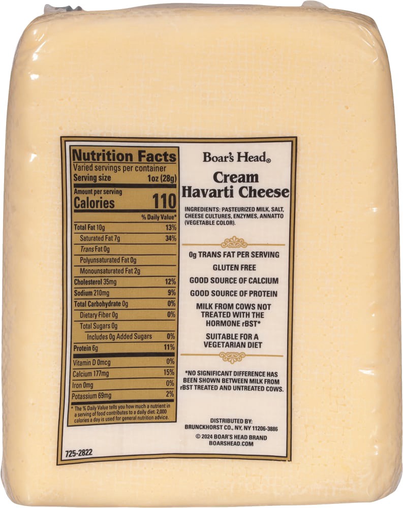 slide 3 of 6, Boar's Head Cream Havarti Cheese, per lb