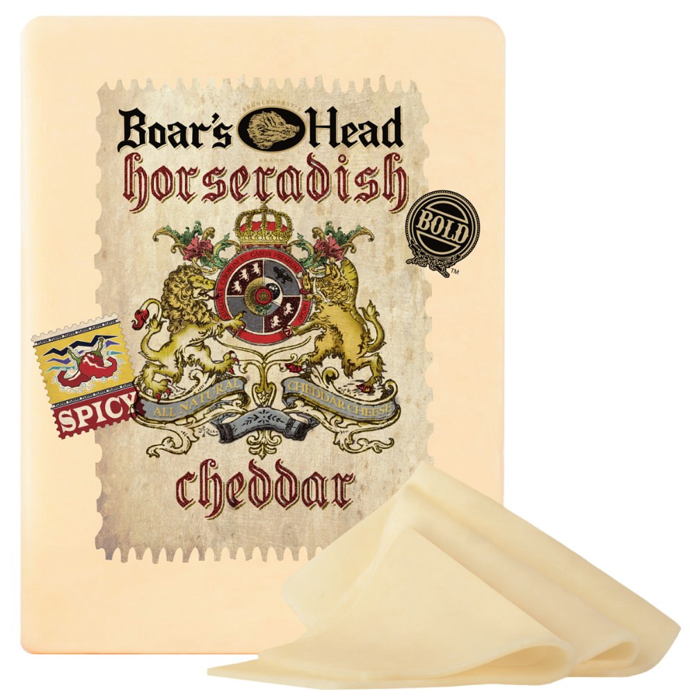 slide 4 of 6, Boar's Head Bold Horseradish Cheddar Cheese, per lb
