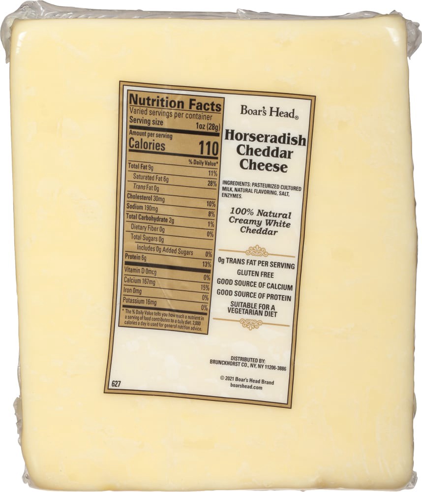 slide 2 of 6, Boar's Head Bold Horseradish Cheddar Cheese, per lb