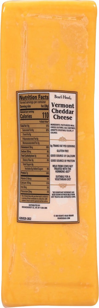 slide 3 of 6, Boar's Head Vermont Yellow Cheddar Cheese, per lb