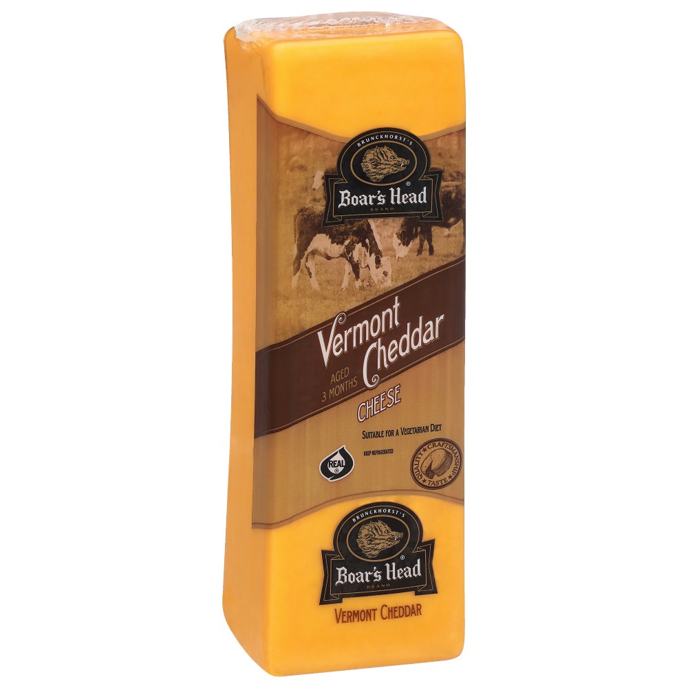 slide 4 of 6, Boar's Head Vermont Cheddar Cheese Yellow, per lb