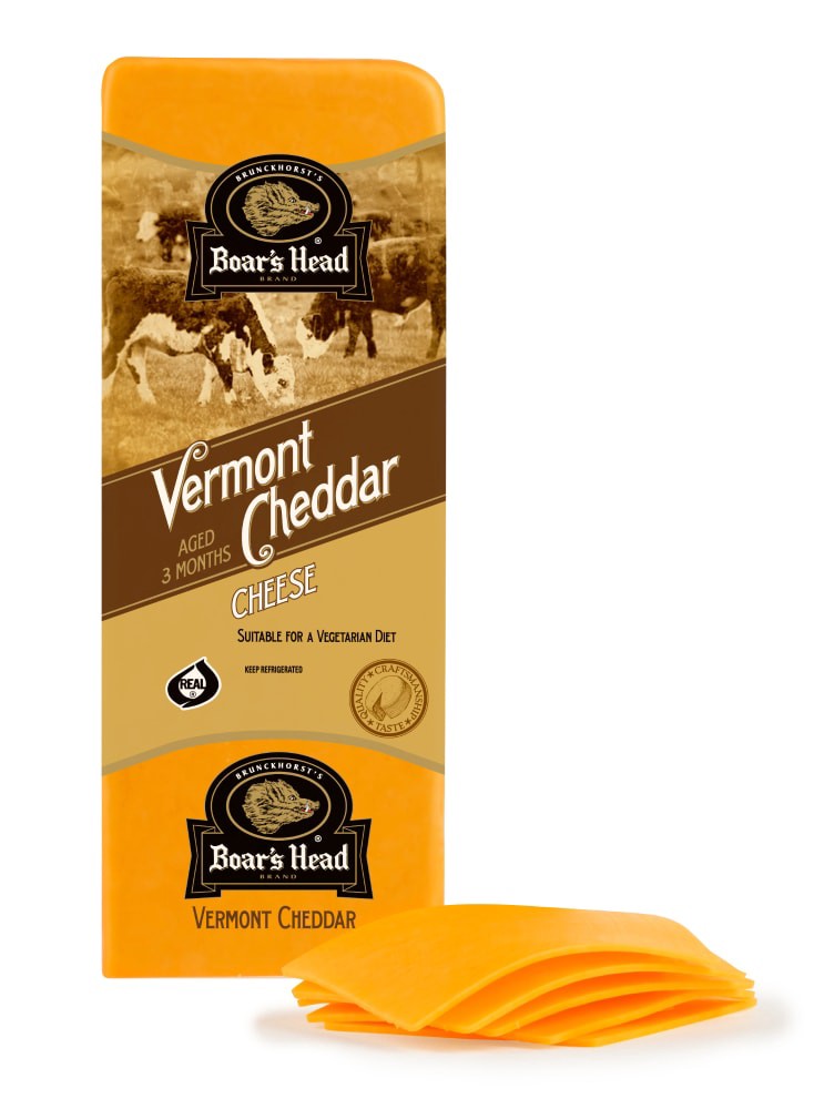 slide 2 of 2, Boar's Head Vermont Yellow Cheddar Cheese, per lb