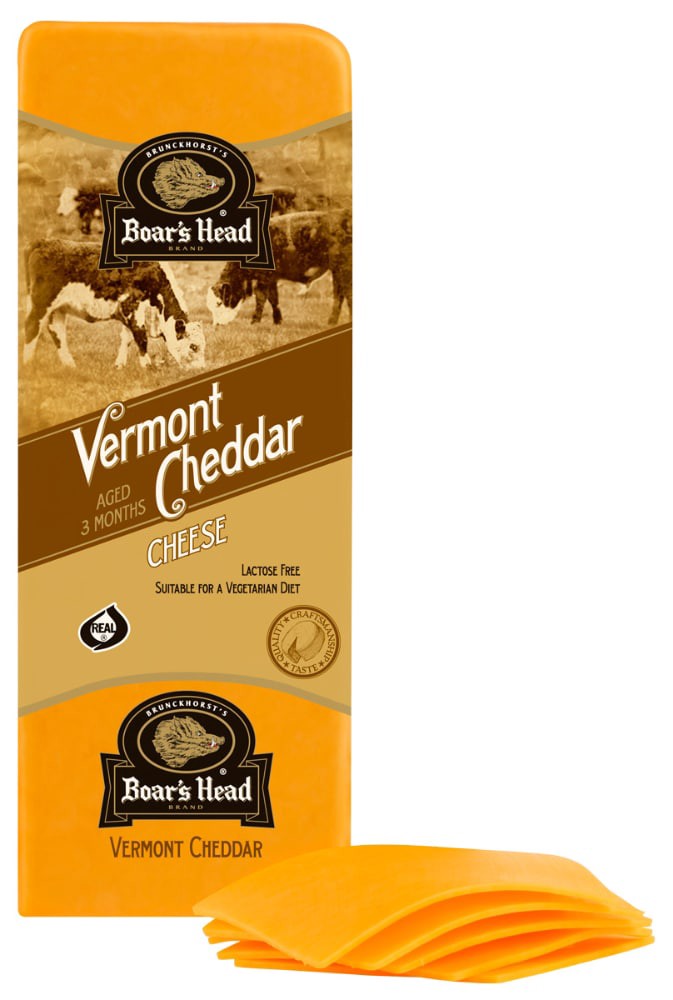 slide 2 of 2, Boar's Head Vermont Yellow Cheddar Cheese, per lb