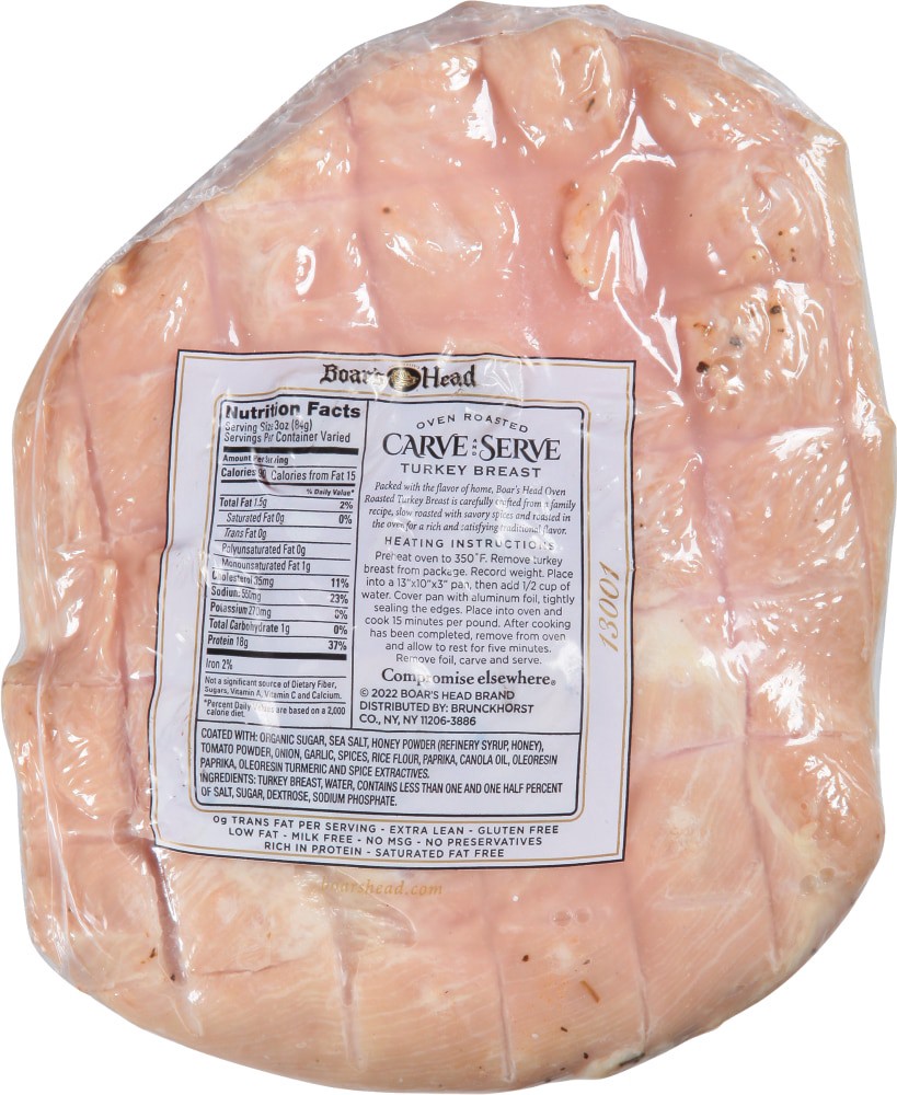 slide 3 of 6, Boar's Head Whole Oven Roasted Turkey (Sold As A Whole Turkey), per lb