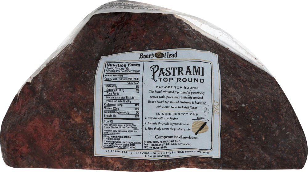 slide 6 of 6, Boar's Head Cap-Off Top Round Pastrami, per lb
