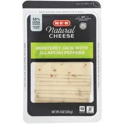 H-E-B Monterey Jack with Jalapeno Peppers Sliced Cheese