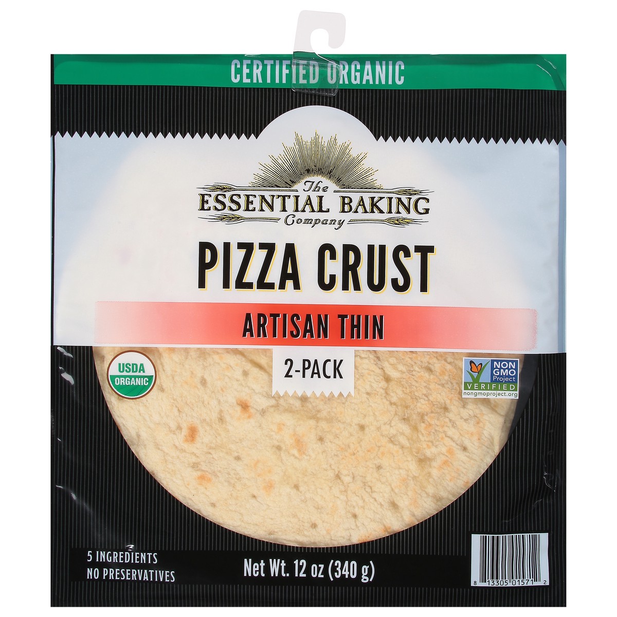 slide 1 of 9, The Essential Baking Company Artisan Thin Pizza Crust 2 ea, 2 ct