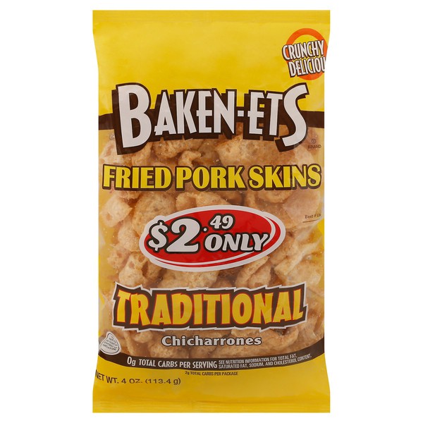 slide 1 of 1, Baken-Ets, Fried Pork Skins, Traditional, 4 oz
