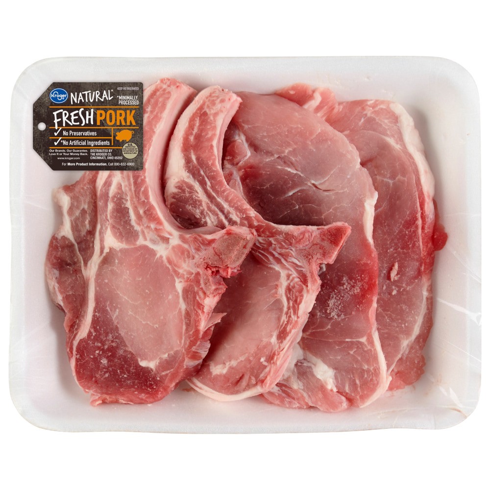 slide 2 of 2, Kroger® Bone-In Pork Loin Chops, per lb