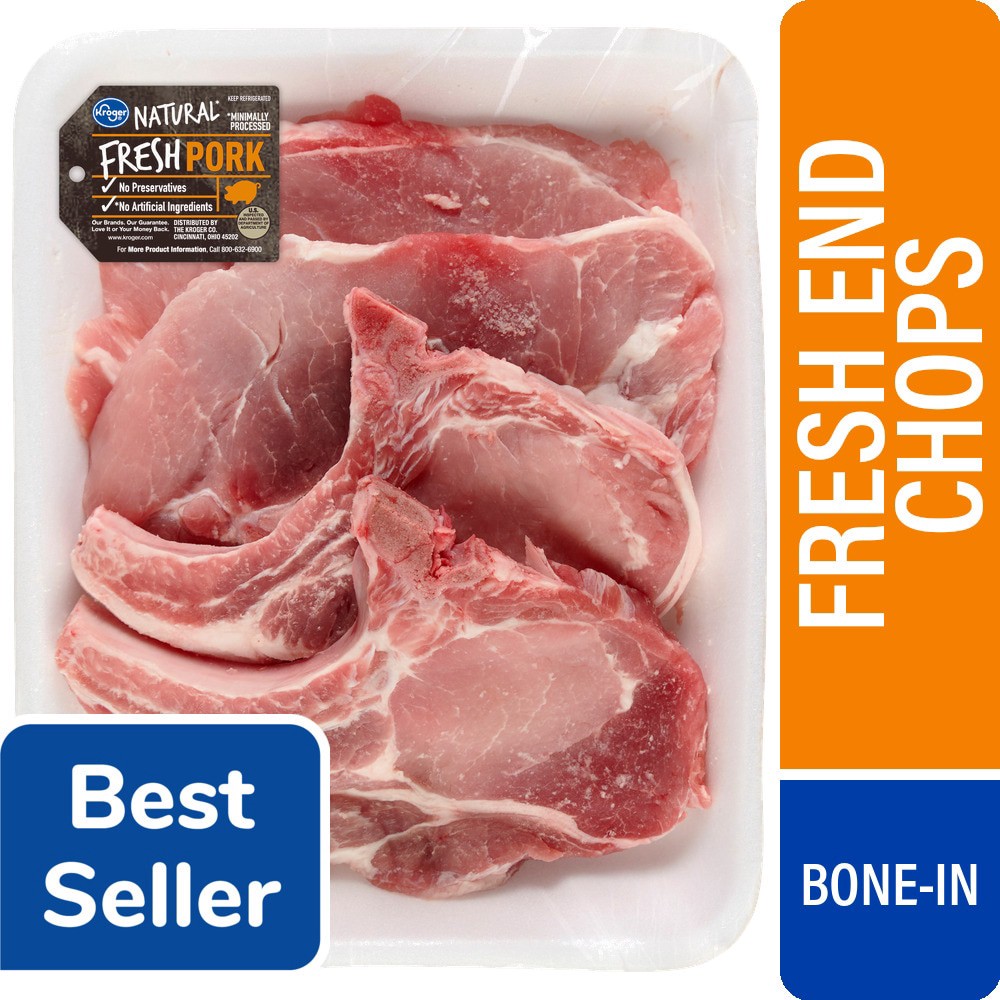 slide 4 of 5, Kroger® Pork Loin Assorted End Chop Bone, per lb