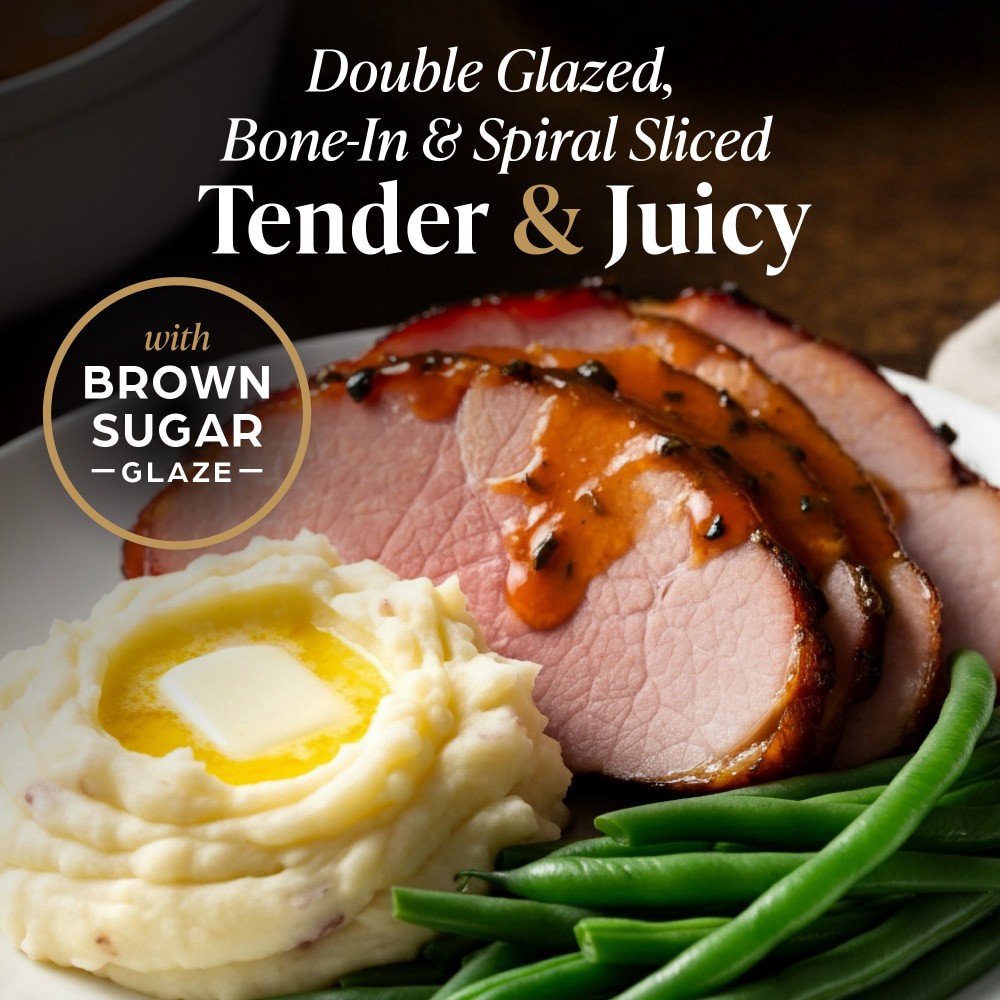 slide 2 of 4, Private Selection® Bone In Spiral Sliced Ham with Brown Sugar Glaze, per lb