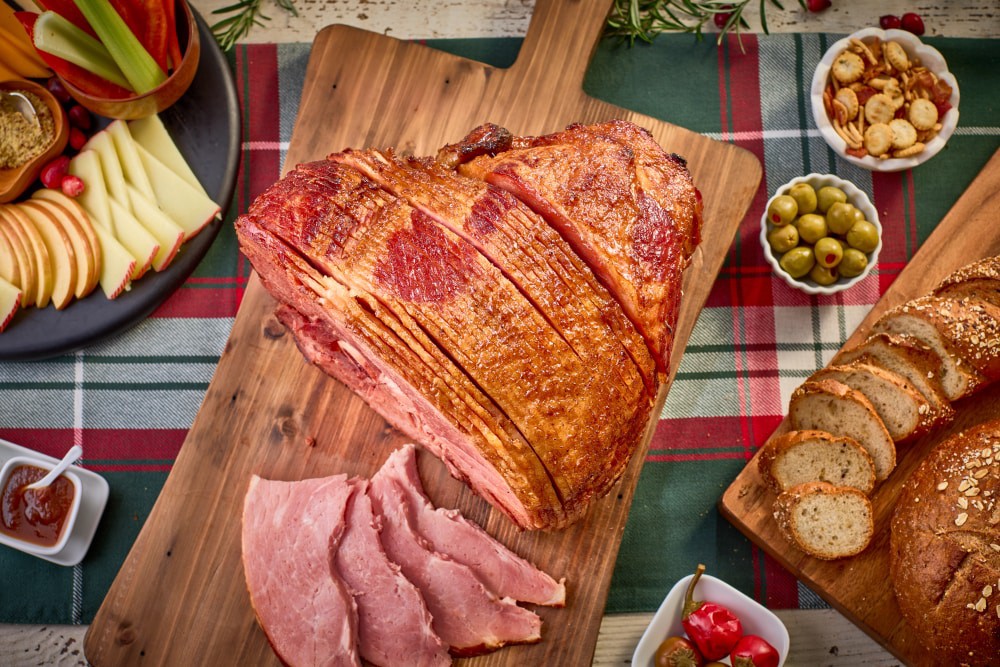 slide 2 of 2, Smithfield Spirals Sliced Smoked Ham Crunchy Glaze, per lb