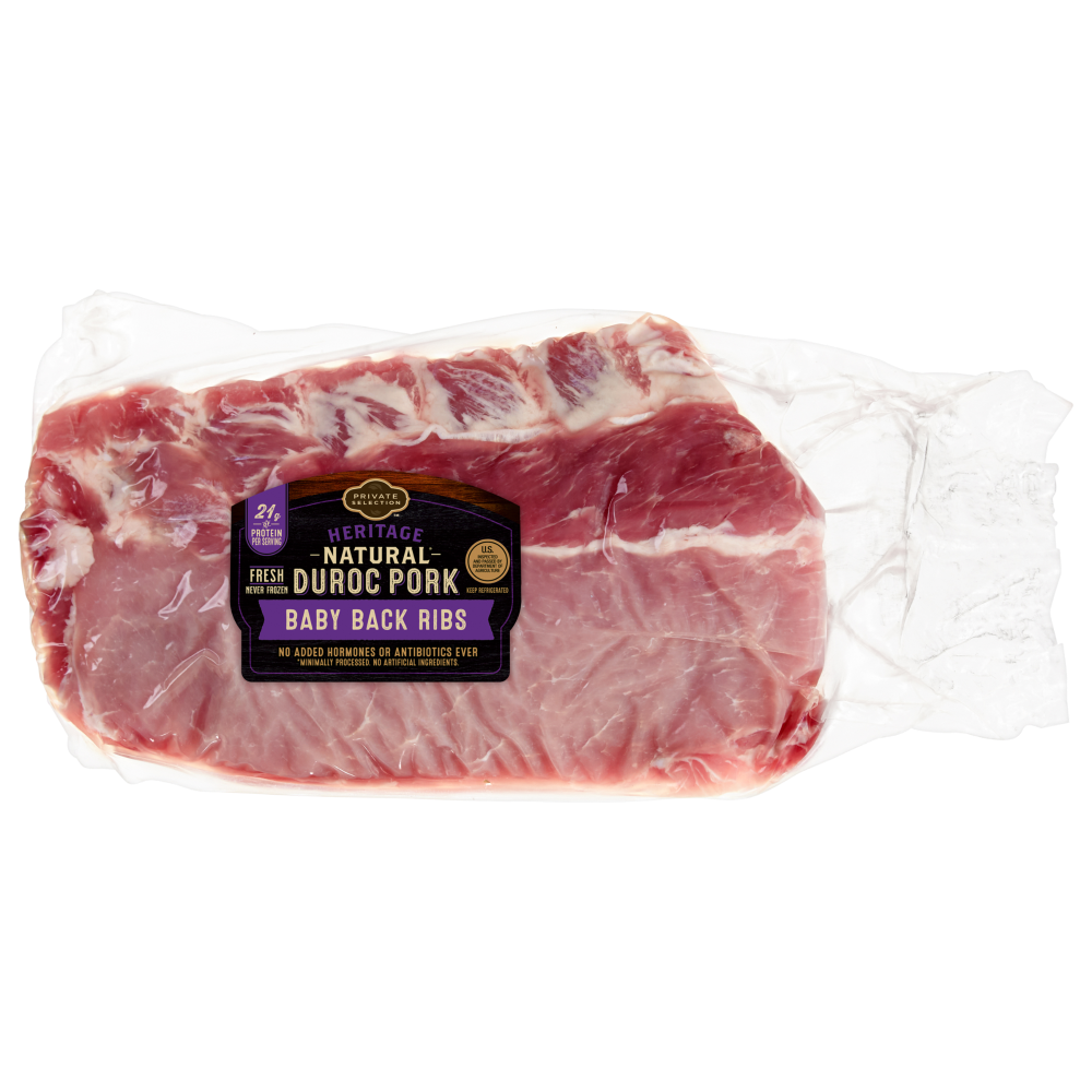 slide 1 of 1, Private Selection™ Duroc Pork Baby Back Ribs, per lb