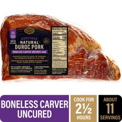 Private Selection® Heritage Natural Duroc Pork Boneless Uncured Carving Ham, 1 each