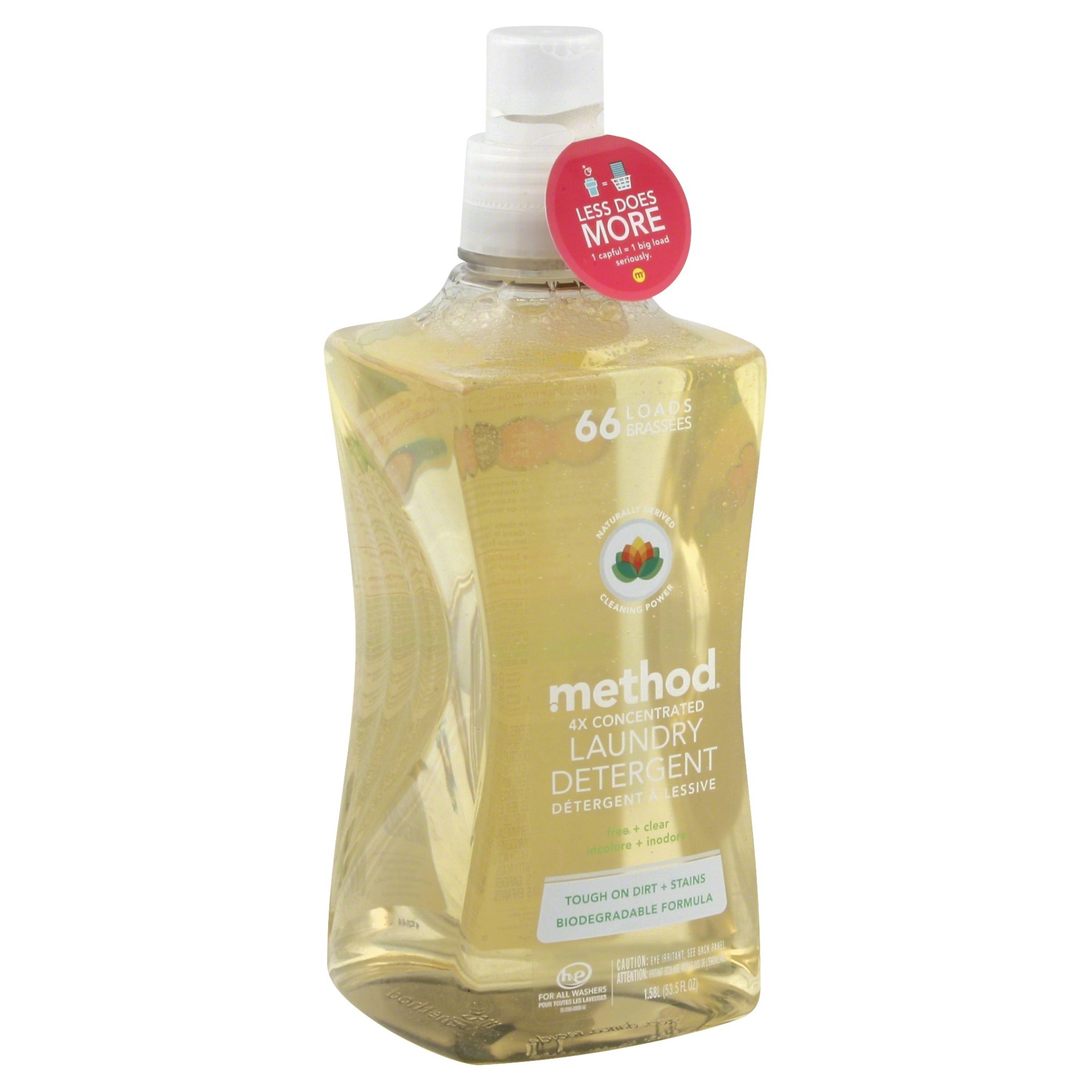 slide 1 of 3, method Products Inc Laundry Detergent Free And Clear, 53.5 oz
