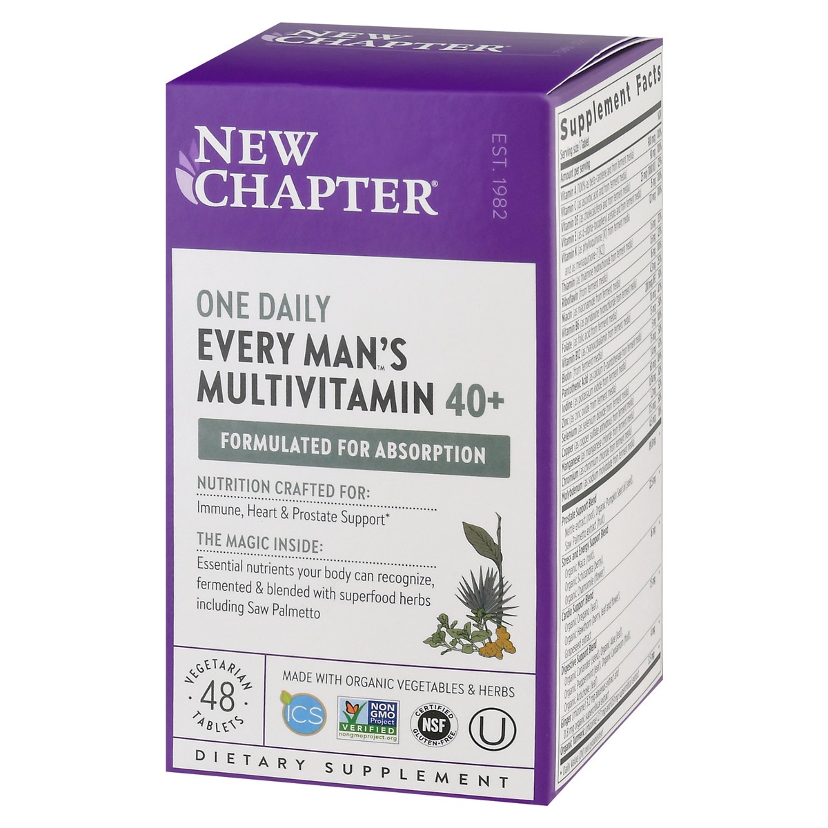 slide 2 of 9, New Chapter Every Man's One Daily 40+ Multivitamin, 48 ct