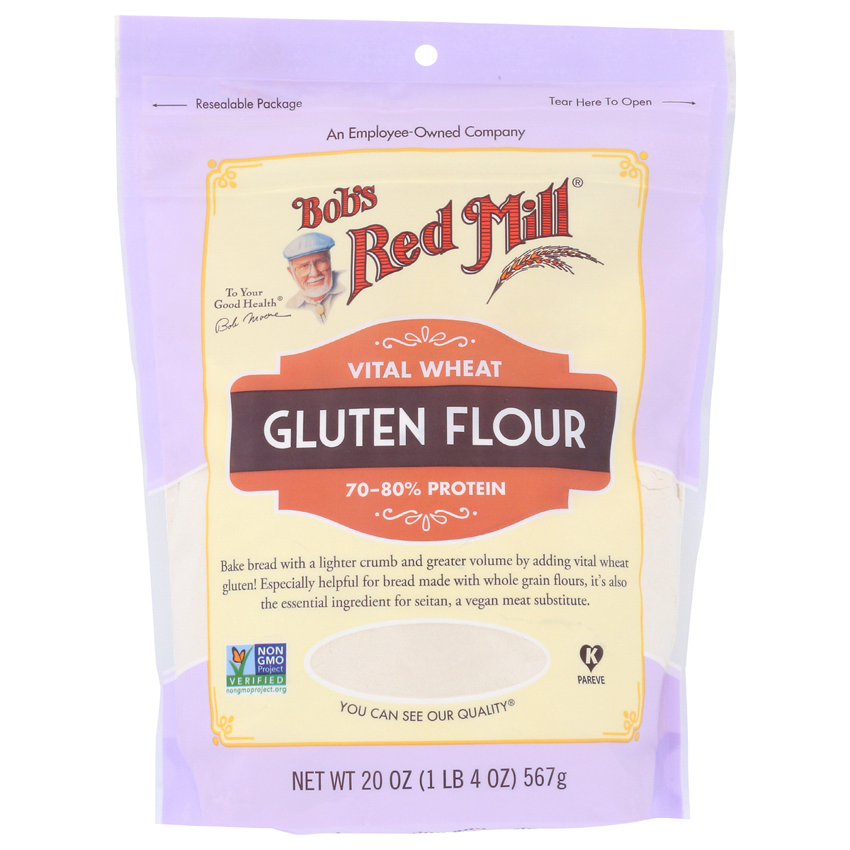 slide 1 of 1, Bob's Red Mill Gluten Flour, 20 oz
