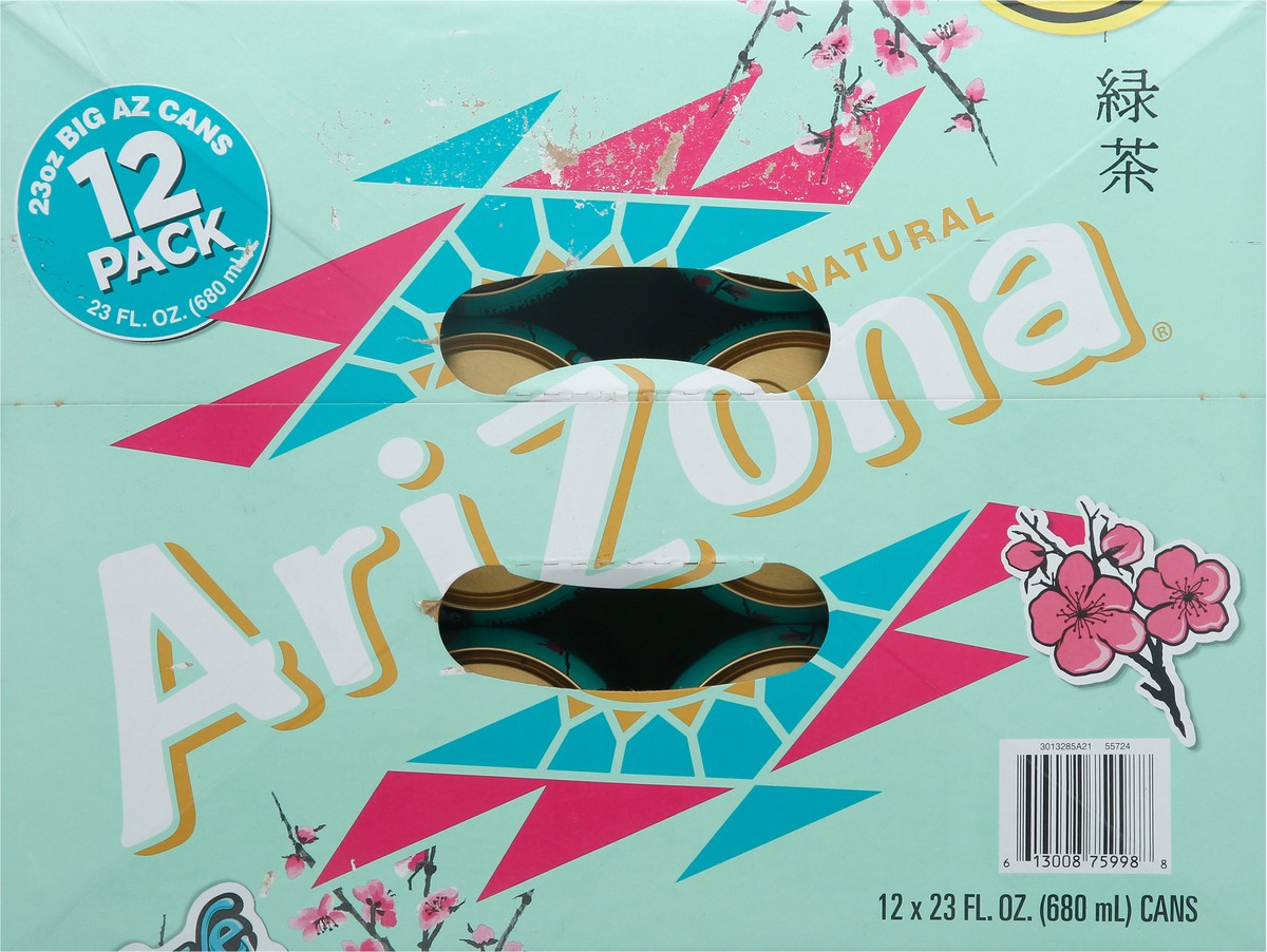 slide 3 of 14, AriZona 12 Pack with Ginseng and Honey Green Tea 12 - 23 fl oz Cans - 12 ct, 12 ct; 23 fl oz