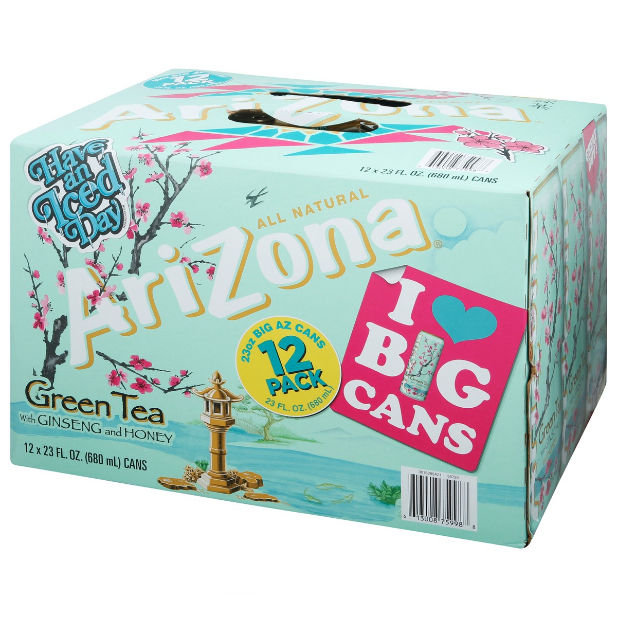 slide 6 of 14, AriZona 12 Pack with Ginseng and Honey Green Tea 12 - 23 fl oz Cans - 12 ct, 12 ct; 23 fl oz