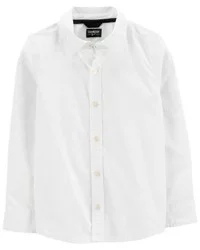Oshkosh Kid Long Sleeve Button-Front Uniform Shirt - White 10