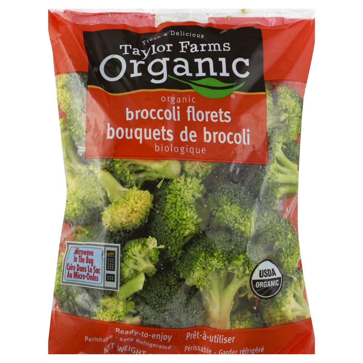 slide 6 of 6, Taylor Farms Organic Broccoli Florettes, 1 ct