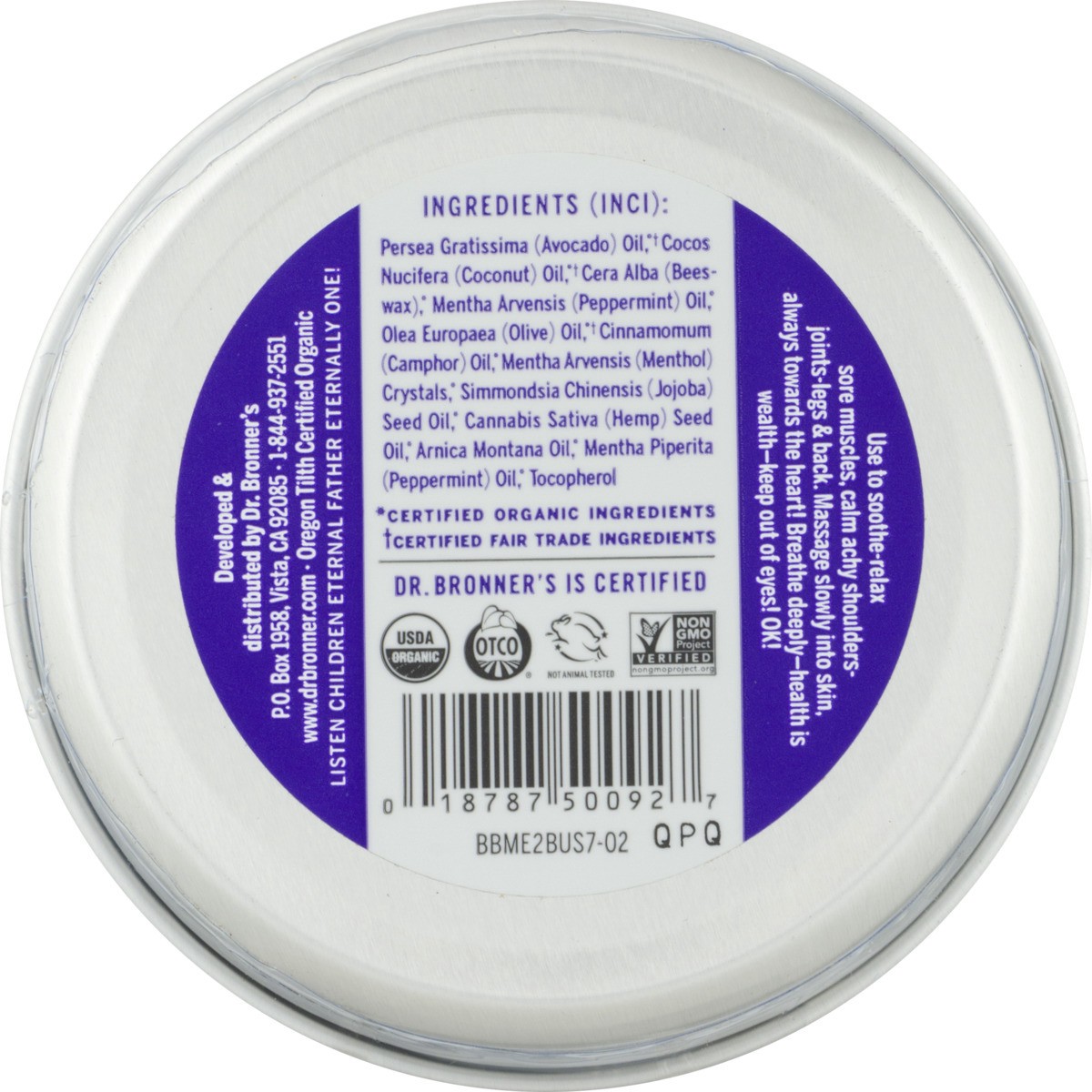 slide 10 of 10, Dr. Bronner's Magic Balm Arnica Menthol Org, 2 oz