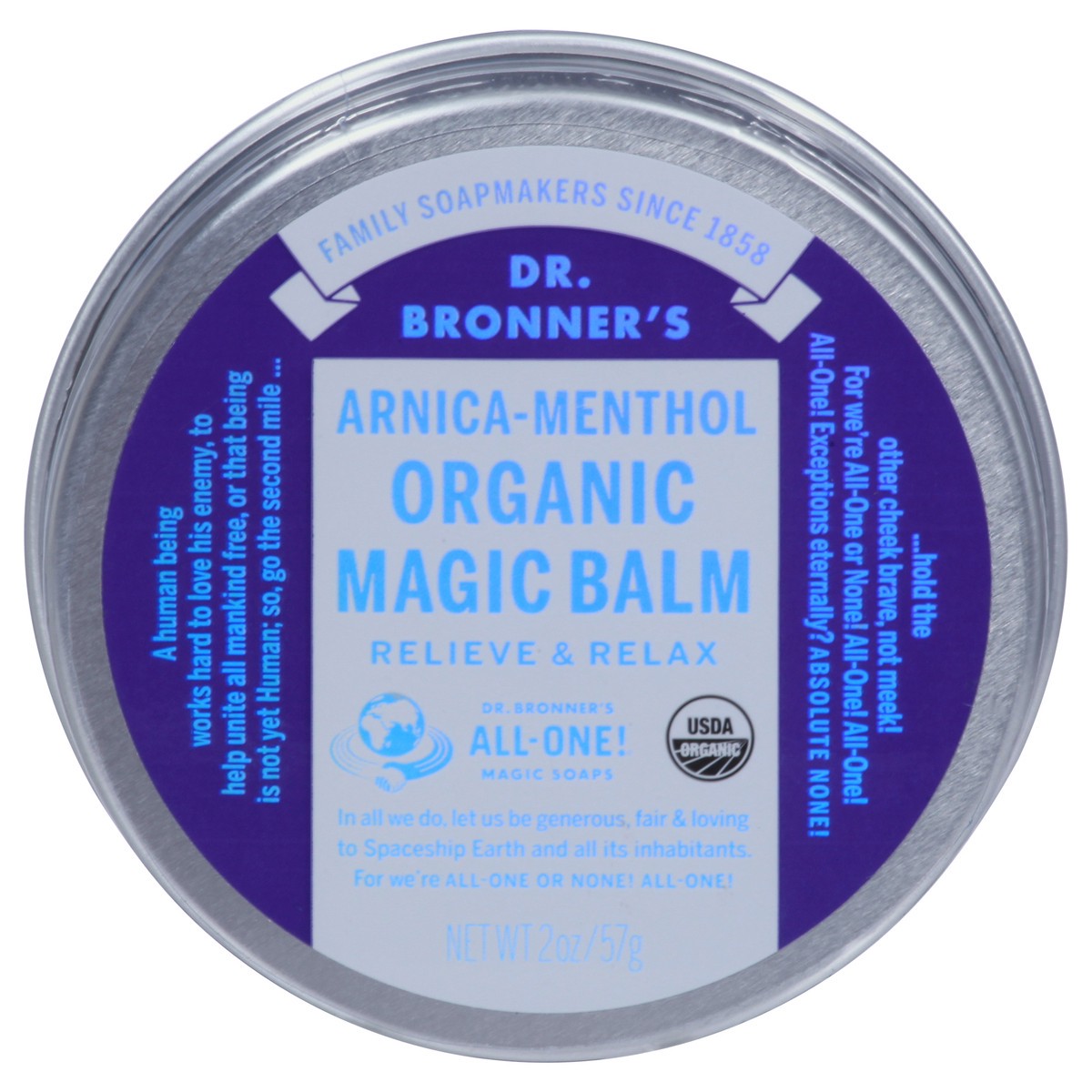 slide 1 of 10, Dr. Bronner's Magic Balm Arnica Menthol Org, 2 oz