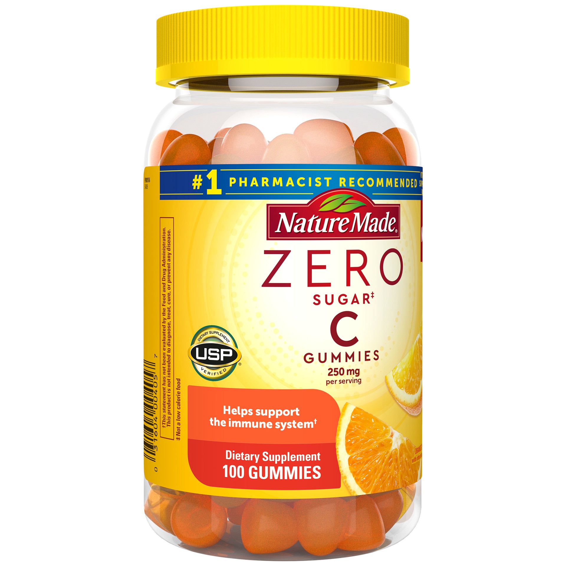 slide 4 of 8, Nature Made Zero Sugar Vitamin C Gummies, Sugar Free Gummies, 100 Count, 100 ct