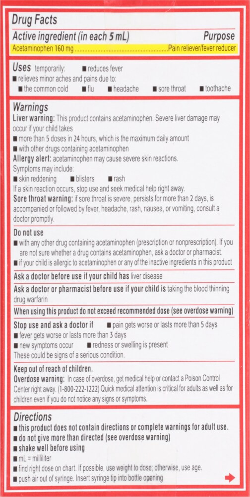 slide 5 of 6, Tylenol Infant Dye-Free General Pain Reliever - Cherry - 1 fl oz, 1 fl oz