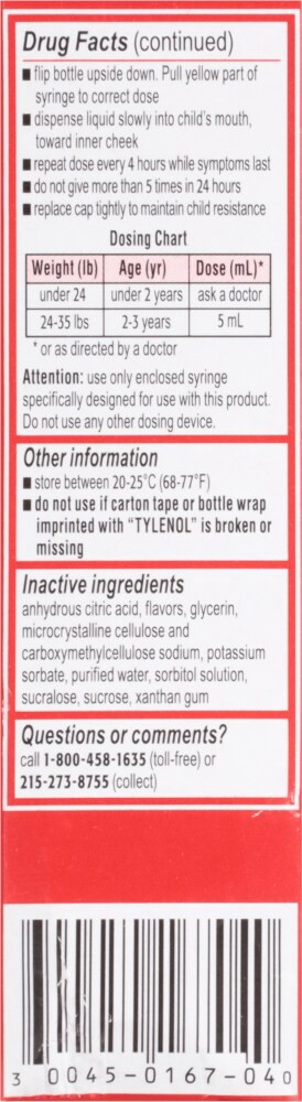 slide 3 of 6, Tylenol Infant Dye-Free General Pain Reliever - Cherry - 1 fl oz, 1 fl oz