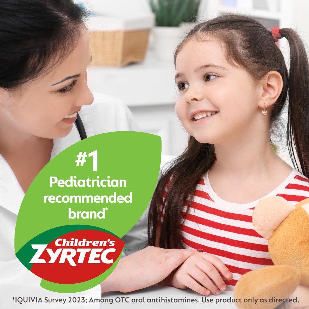 slide 3 of 3, Childrens Zyrtec Children's Zyrtec Allergy Dye-Free Grape Flavor Chewables, 24 ct
