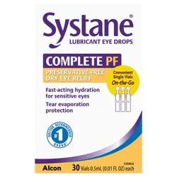 Systane Complete Preservative-Free Lubricant Eye Drops, 30 Ct Vials